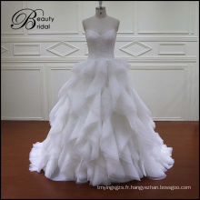 Robe de mariée Vintage Organza Ruffles Jupe Robe de mariée